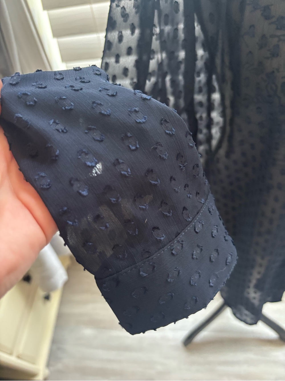 Banana Republic Navy Textured Dot Shift Dress - Picture 3 of 4